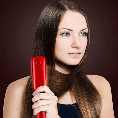 Lisseur Cheveux - HairStraightenerBrush™ - Rouge - Galerie de la coiffure