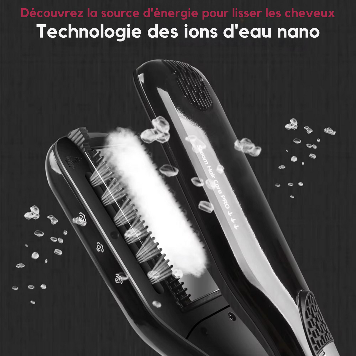 Lisseur Vapeur - VaporBrush™ - Noir - Galerie de la coiffure