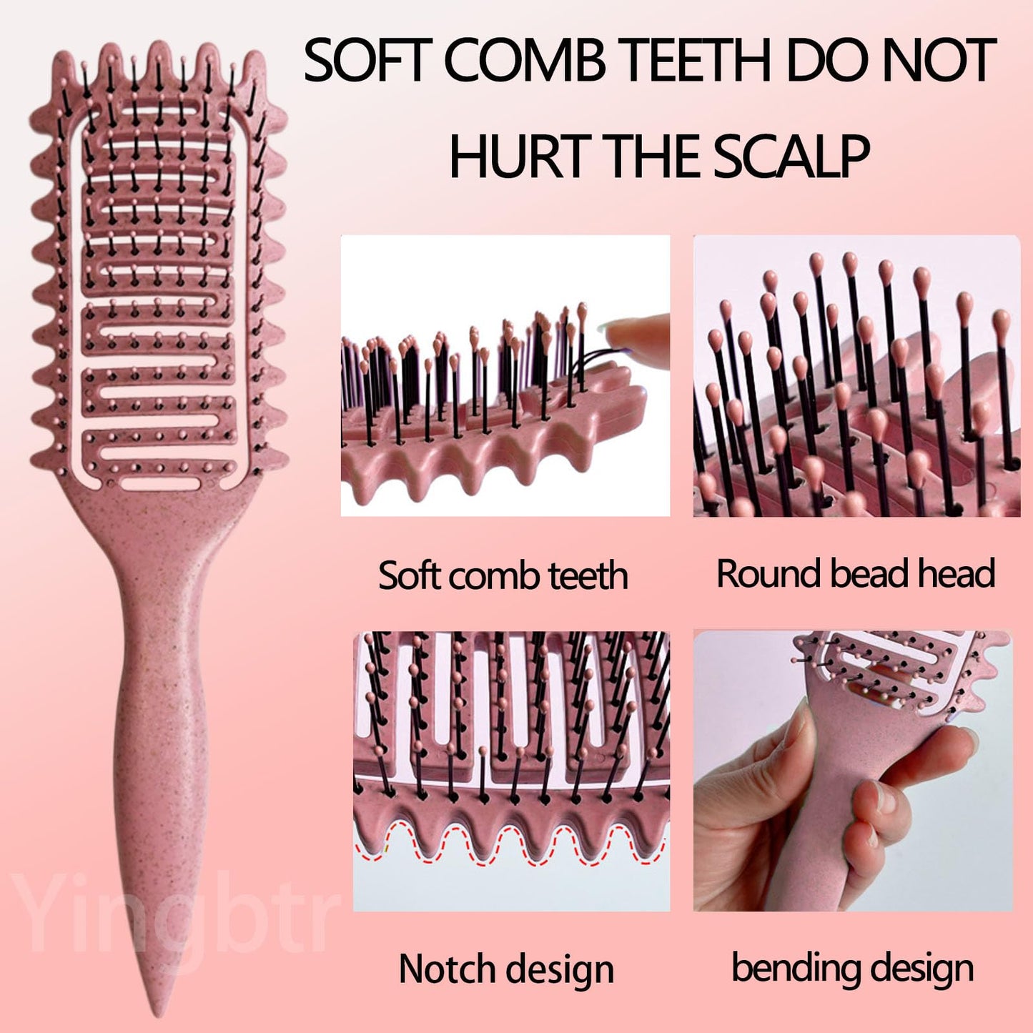 brosse a cheveux demelante avec materiel ecologique