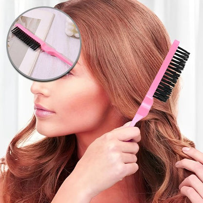 Femme-utilise-dos-Brosse cheveux-pour-lisser-cheveux