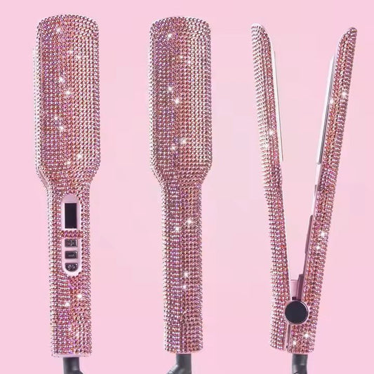 Lisseur Professionnel - RhinestoneStyler™ - Rose - Cheveux chic naturels