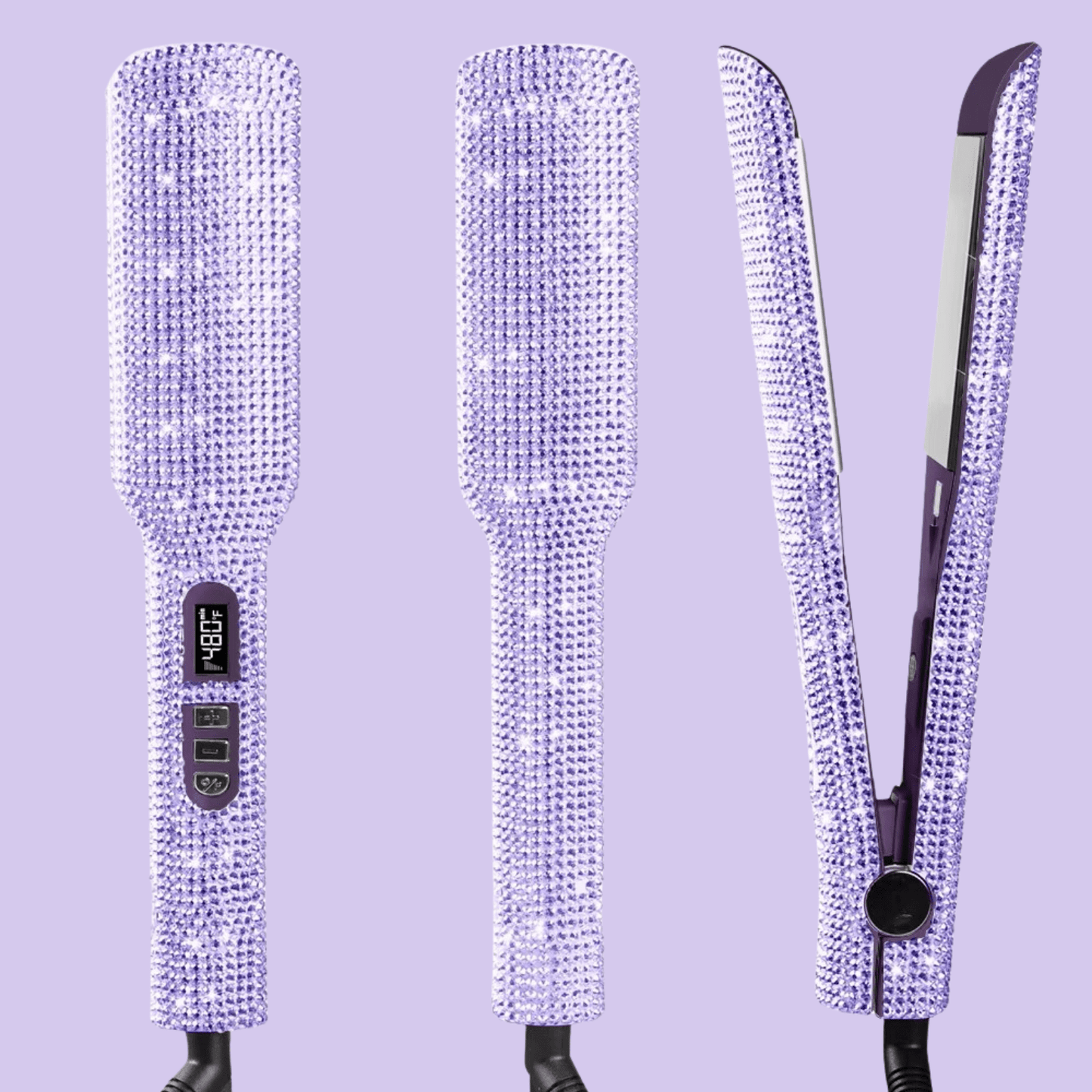 Lisseur Professionnel - RhinestoneStyler™ - Violet - Cheveux chic naturels