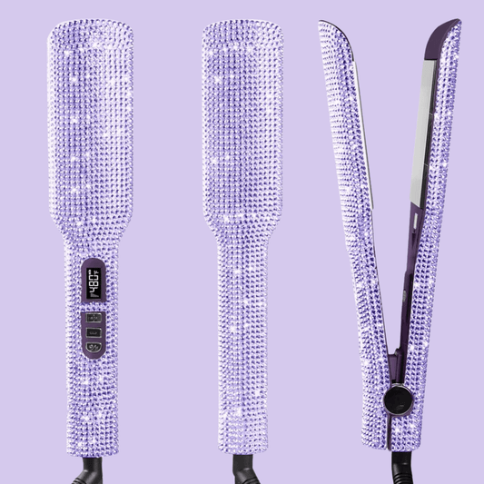 Lisseur Professionnel - RhinestoneStyler™ - Violet - Cheveux chic naturels